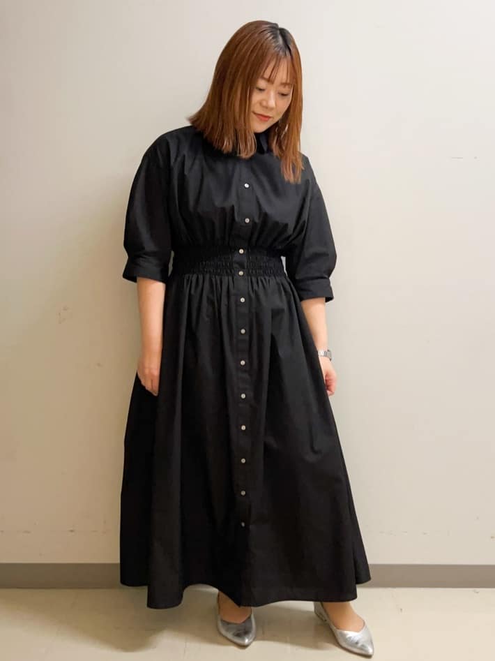 なかさんの「OPAQUE.CLIP｜◆《5色展開》フィット＆フレアシャツワンピース【洗濯機洗い可】」を使ったコーディネート
