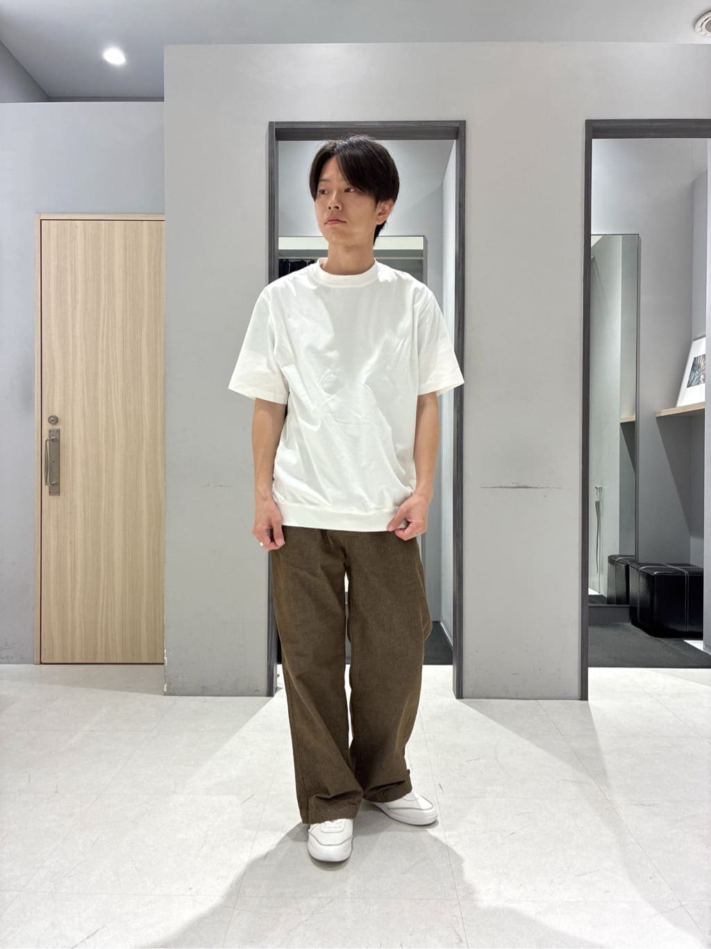 わいずみさんの「TAKEO KIKUCHI｜【抗菌防臭/シーズンレス】シアサッカー ジャージシャツ」を使ったコーディネート