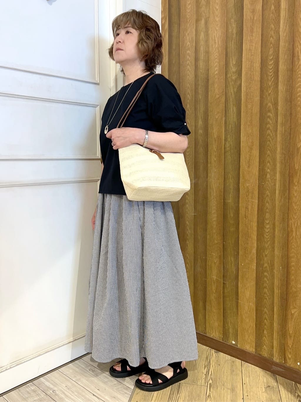 yuriyuriさんの「SHOO･LA･RUE｜◆大人のカジュアルコーデに 私にフィットする ニットサンダル」を使ったコーディネート