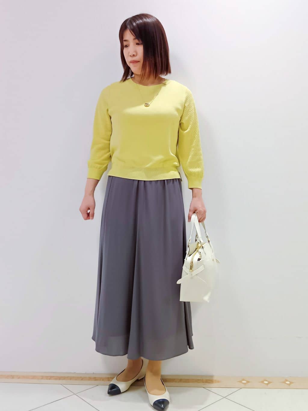 tomoさんの「Reflect｜◆【WEB先行カラーあり／洗える】パフスリーブニット」を使ったコーディネート