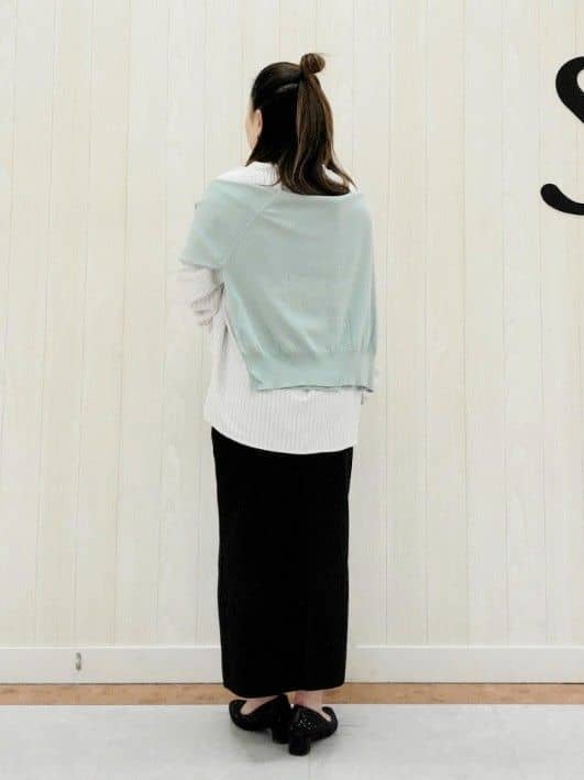 nanahachiさんの「SHOO･LA･RUE｜◆【洗える/S-LL/前後2WAY】クルーネックニットカーディガン」を使ったコーディネート