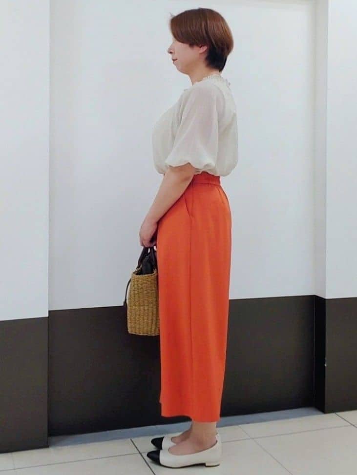 じゅりさんの「Reflect｜◆【洗える】タックスカート風ワイドパンツ」を使ったコーディネート