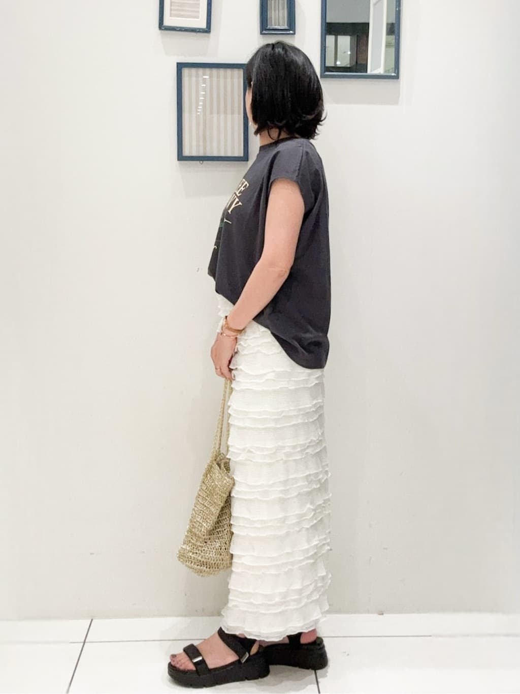 kokoさんの「grove｜【Lee&times;grove別注】PRINT　SLEEVELESS T-SHIRTS」を使ったコーディネート