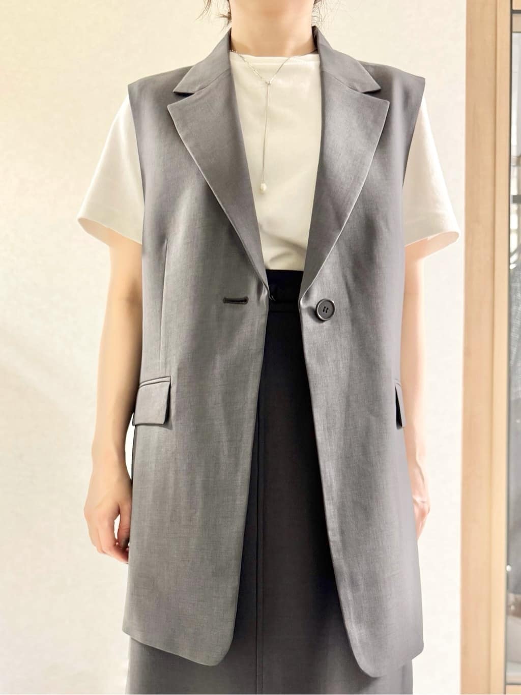 sayuさんの「UNTITLED｜◆【接触冷感/UV/セットアップ可能】ライトウェイト ナロースカート」を使ったコーディネート