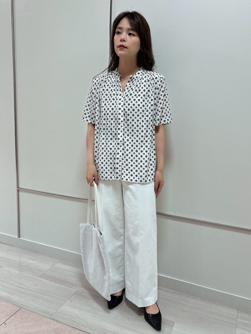 R.Kさんの「UNTITLED｜◆【セットアップ可能/オンオフ】小紋柄ブラウス」を使ったコーディネート