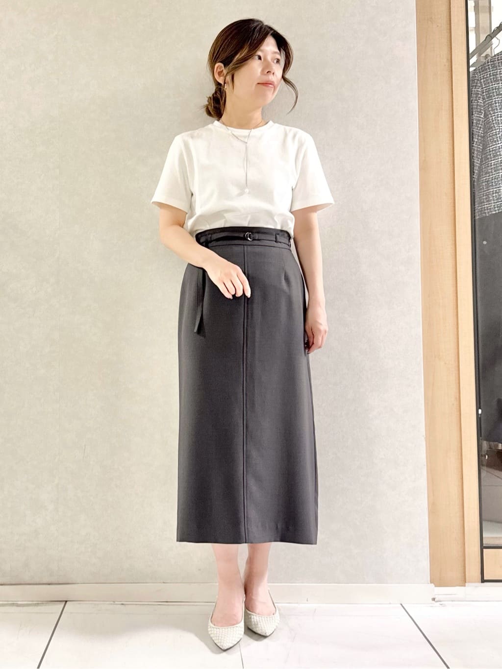 sayuさんの「UNTITLED｜◆【接触冷感/UV/セットアップ可能】ライトウェイト ナロースカート」を使ったコーディネート