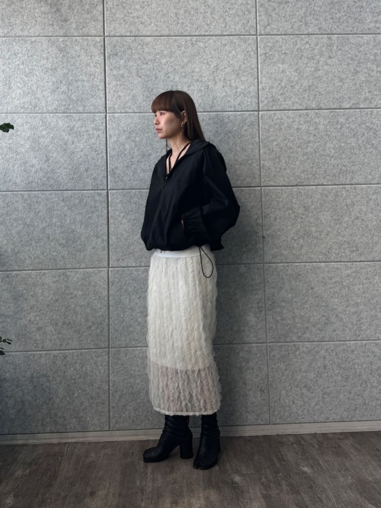 designer yukaさんの「CODE A｜frill lace easy skirt」を使ったコーディネート