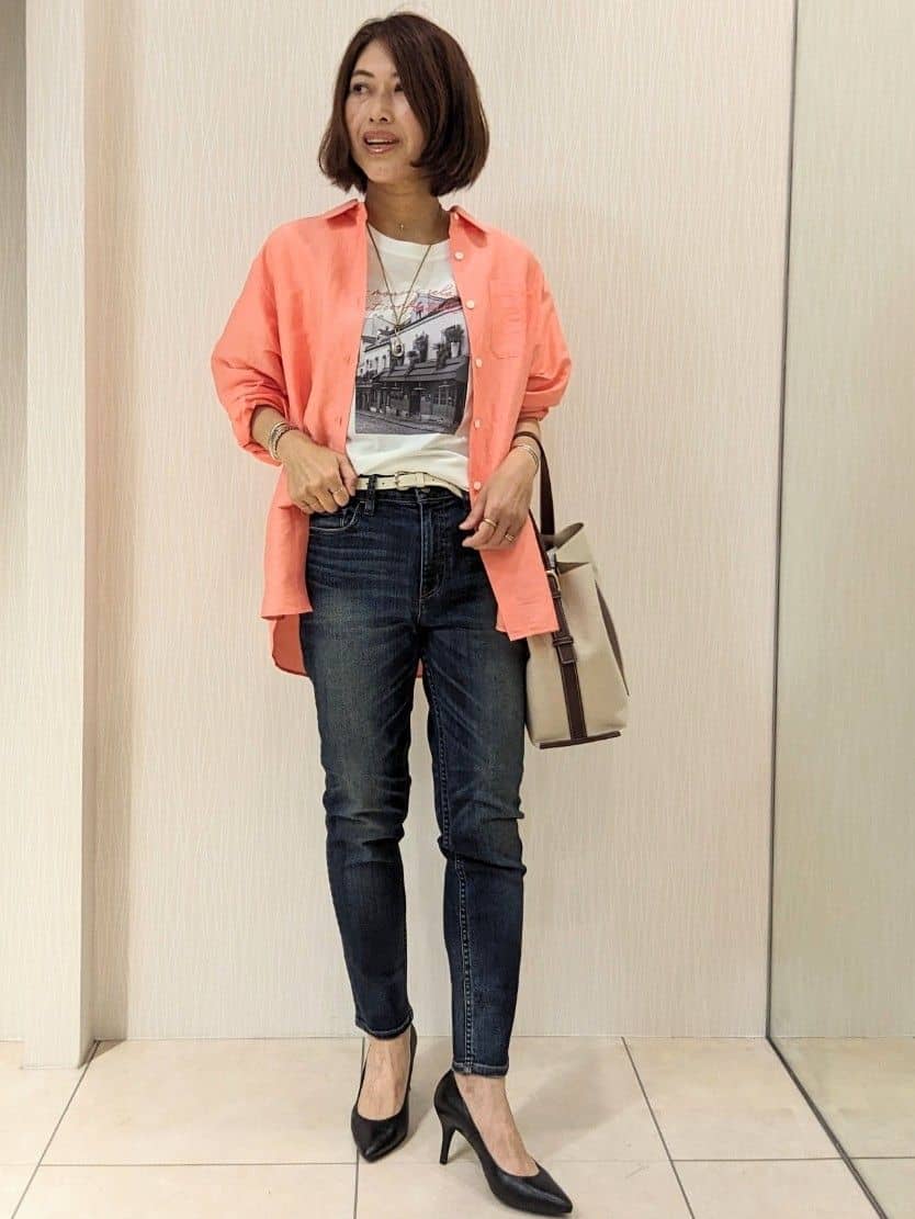 u-macoさんの「UNTITLED｜【Healthy DENIM&times;UNTITLED】別注 R Mrytle（リマートル）テーパードデニム」を使ったコーディネート