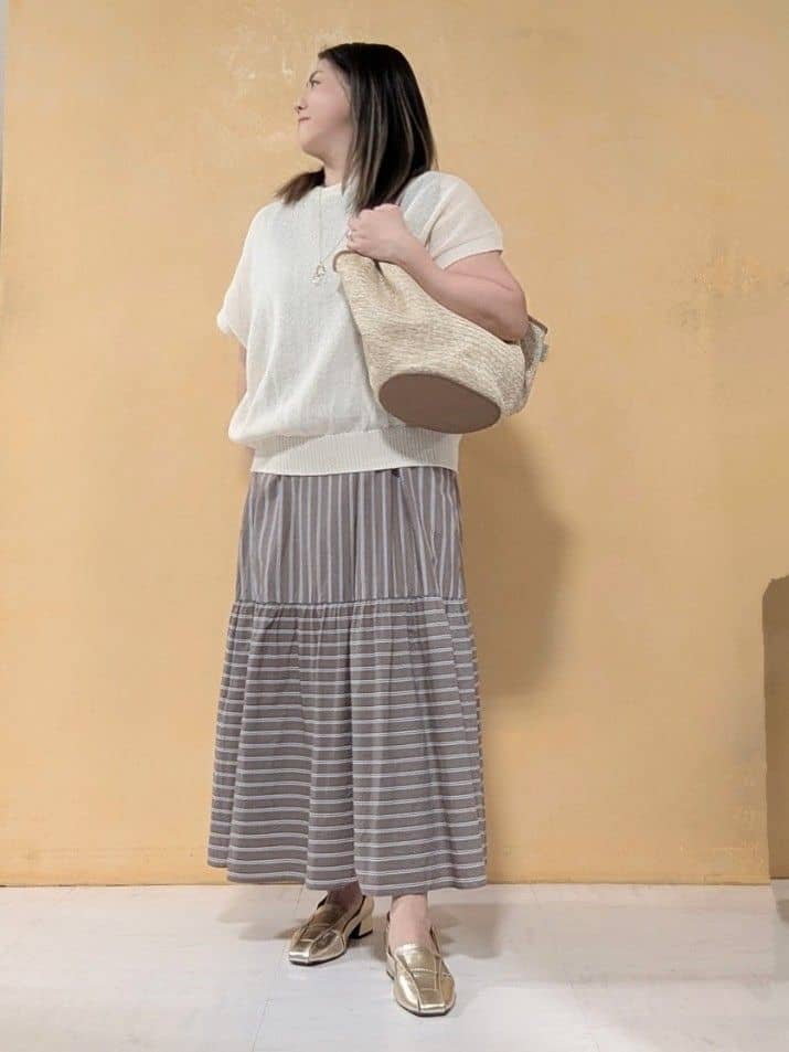 ２６２６さんの「UNTITLED｜ライトダブルリングネックレス」を使ったコーディネート