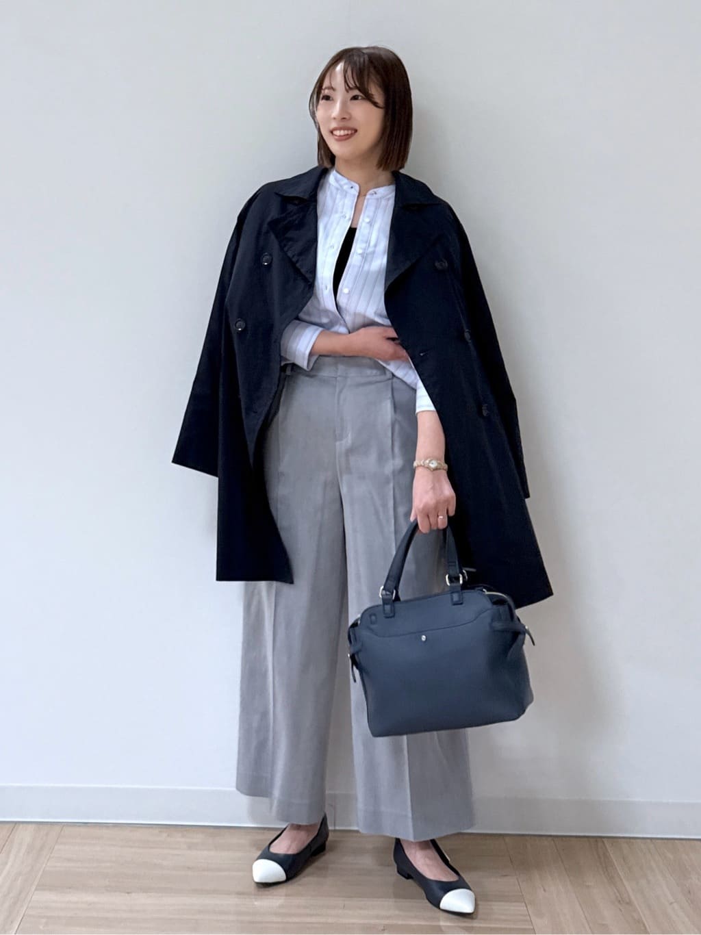 amiさんの「Reflect｜◆【夏SALE／接触冷感／洗える】ストライプコクーンシルエットシャツ」を使ったコーディネート