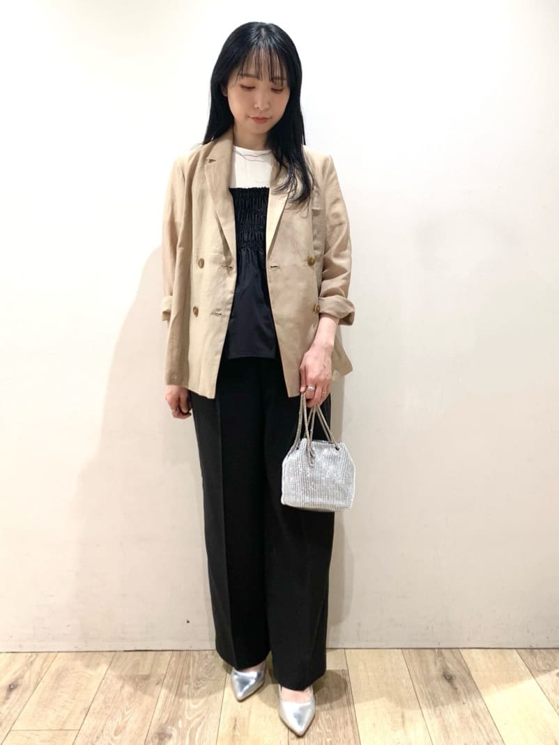 matsuさんの「index｜麻調シアーダブルブレストテーラードジャケット【洗濯機洗い可】」を使ったコーディネート