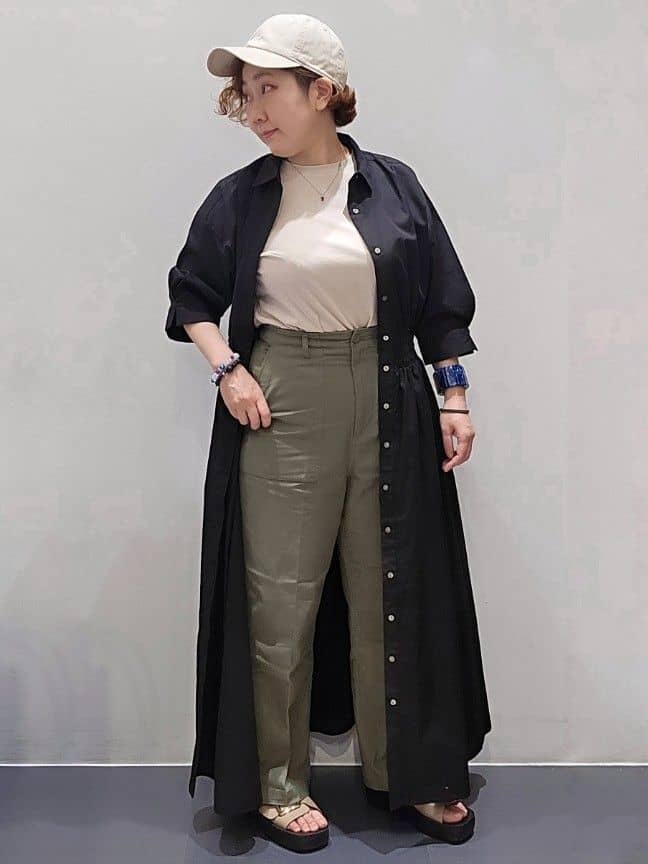 ゆきをさんの「OPAQUE.CLIP｜◆《5色展開／SS-LLサイズ》ベーシックTシャツ【UV／接触冷感／洗濯機洗い可】」を使ったコーディネート