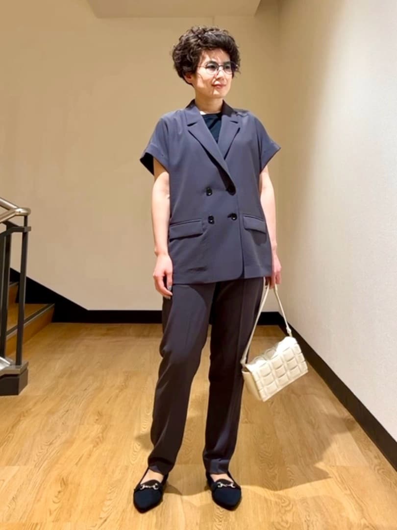 MAYUMIさんの「UNTITLED｜◆【セットアップ可能/接触冷感/イージーケア】リラクミスト　ハーフスリーブジャケット」を使ったコーディネート