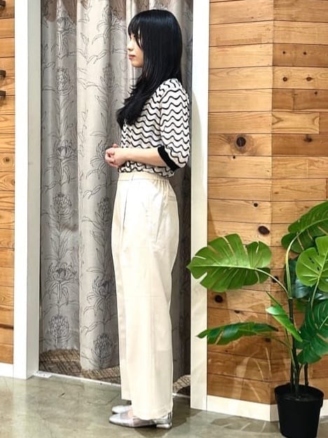 misaさんの「THE SHOP TK｜◆ニットポロシャツ【洗濯機/アソート展開】」を使ったコーディネート