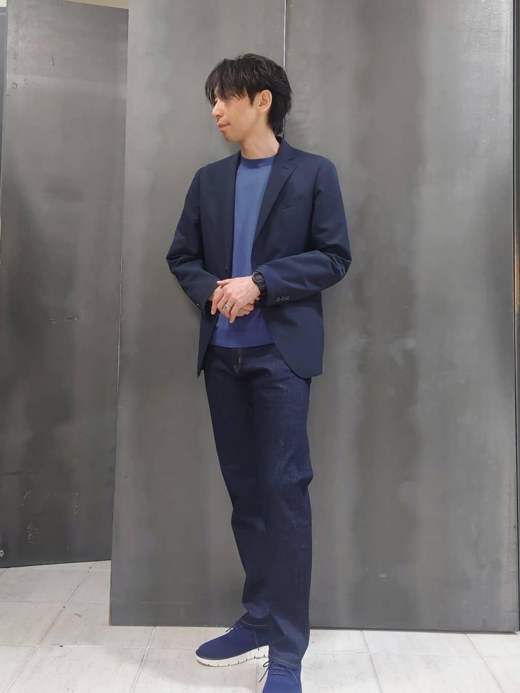 kawamuさんの「TAKEO KIKUCHI｜【抗菌防臭】COOL DOTS（R）ドビープリント ジャケット」を使ったコーディネート