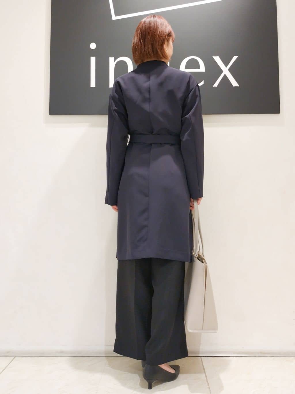 n.さんの「index｜◆ストレッチノーカラーコート【洗濯機洗い可／イージーアイロン】」を使ったコーディネート