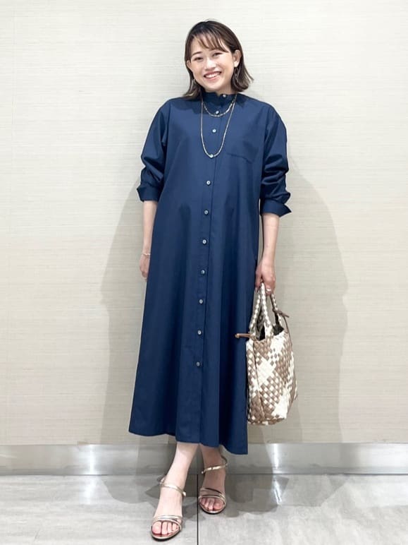 なつよさんの「UNTITLED｜◆バンドカラーシャツワンピース」を使ったコーディネート