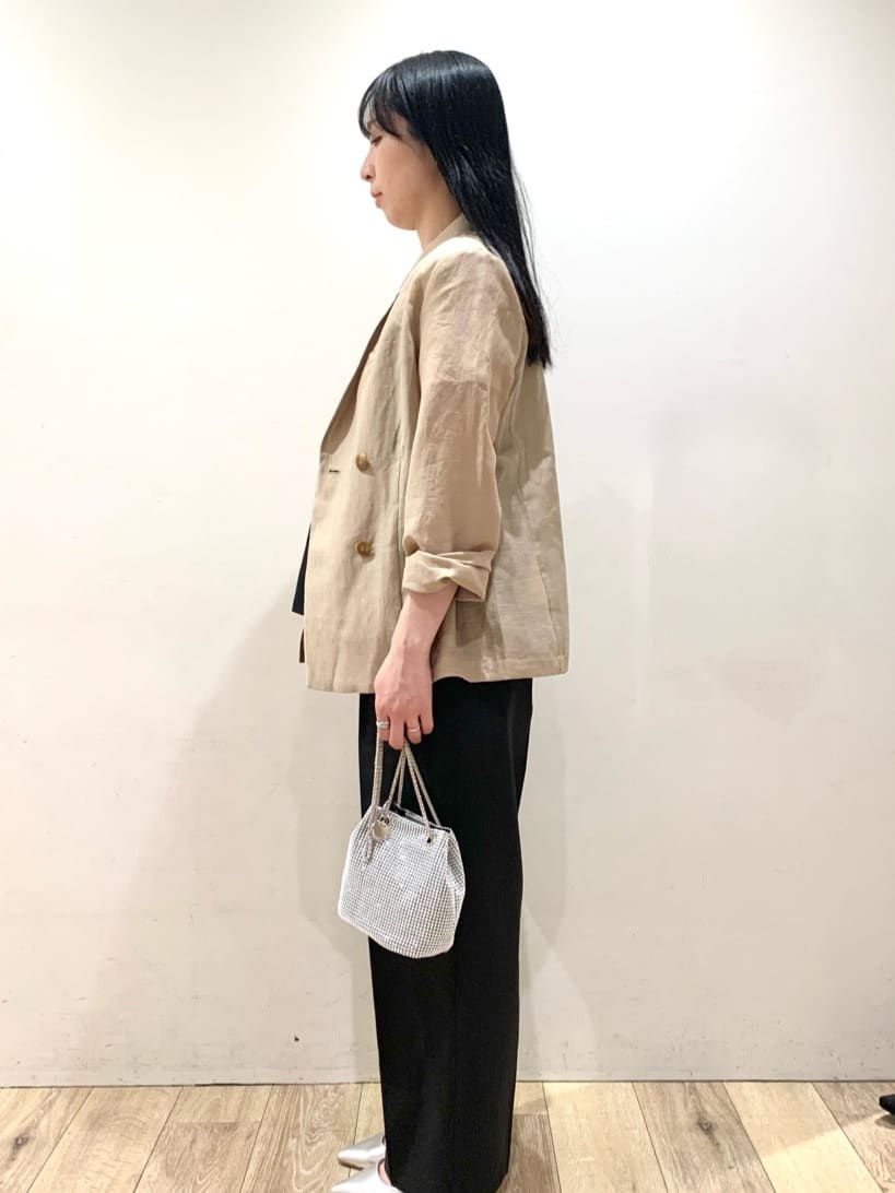 matsuさんの「index｜麻調シアーダブルブレストテーラードジャケット【洗濯機洗い可】」を使ったコーディネート