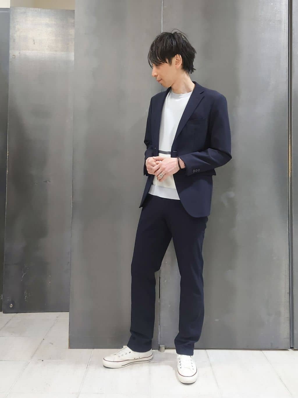 kawamuさんの「TAKEO KIKUCHI｜【360&deg;ストレッチ／セットアップ対応】None Of Stress パンツ」を使ったコーディネート