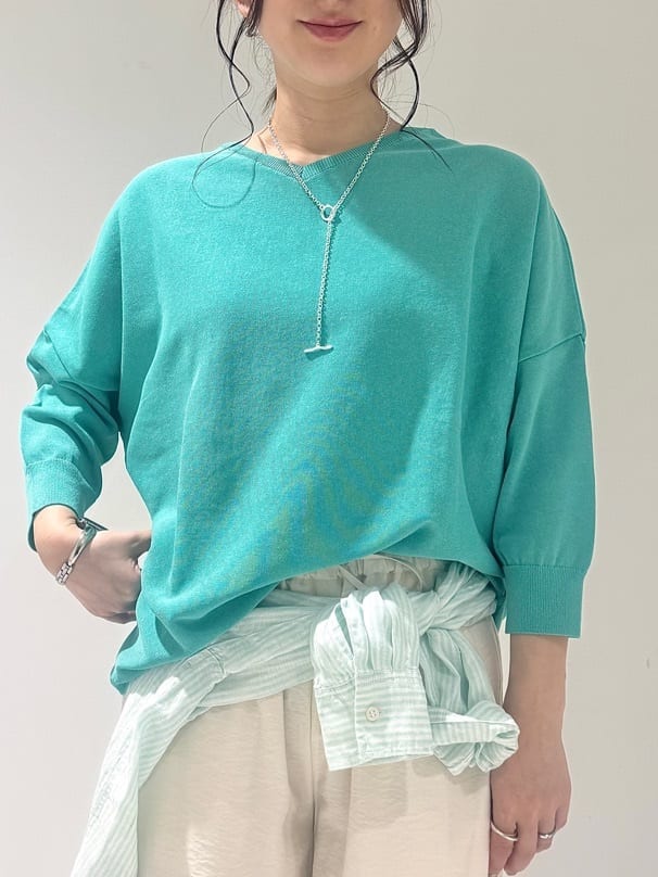 そんさんの「INDIVI｜【洗える／UVケア／SETUP可能】ドロストワイドパンツ」を使ったコーディネート