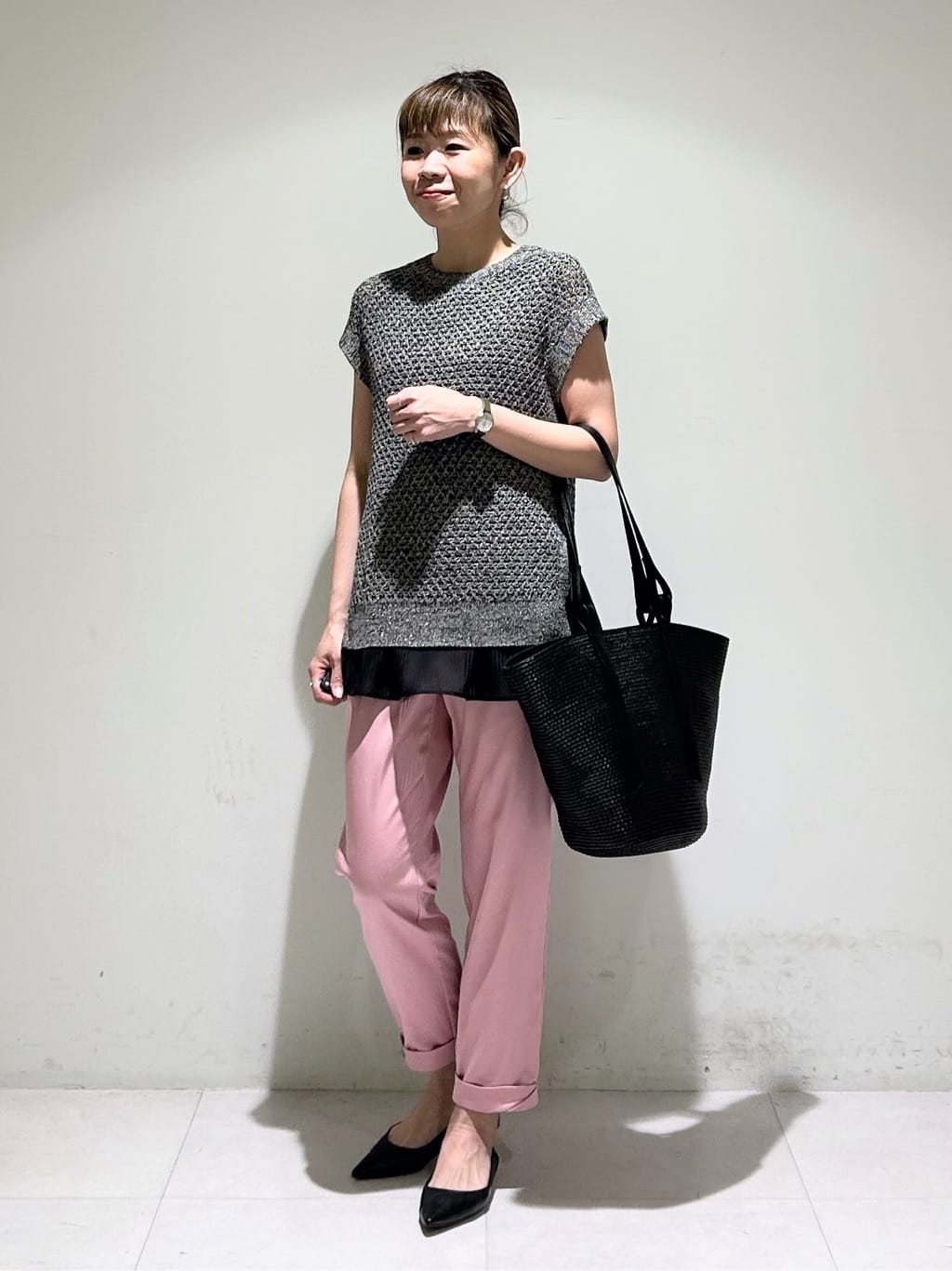 tsuyuさんの「INDIVI｜【洗える／レイヤードにも活躍】ペプラムインナートップス」を使ったコーディネート
