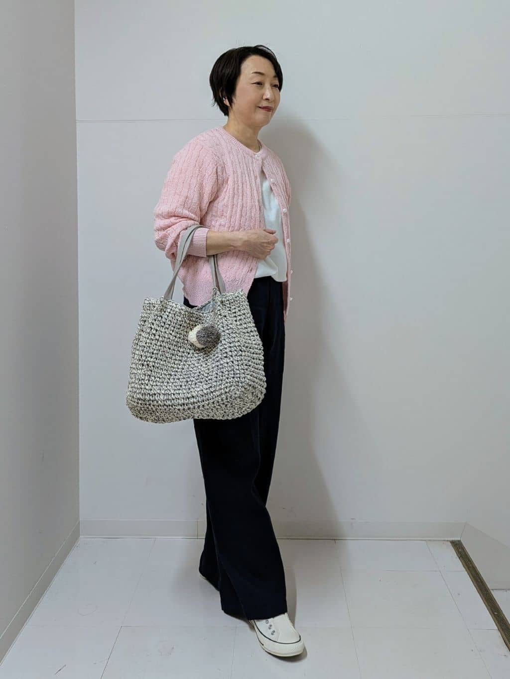 Asaさんの「Dessin｜◆【360度可愛い・洗える】バックヘンリーカットソー（5分袖/XS～L）」を使ったコーディネート