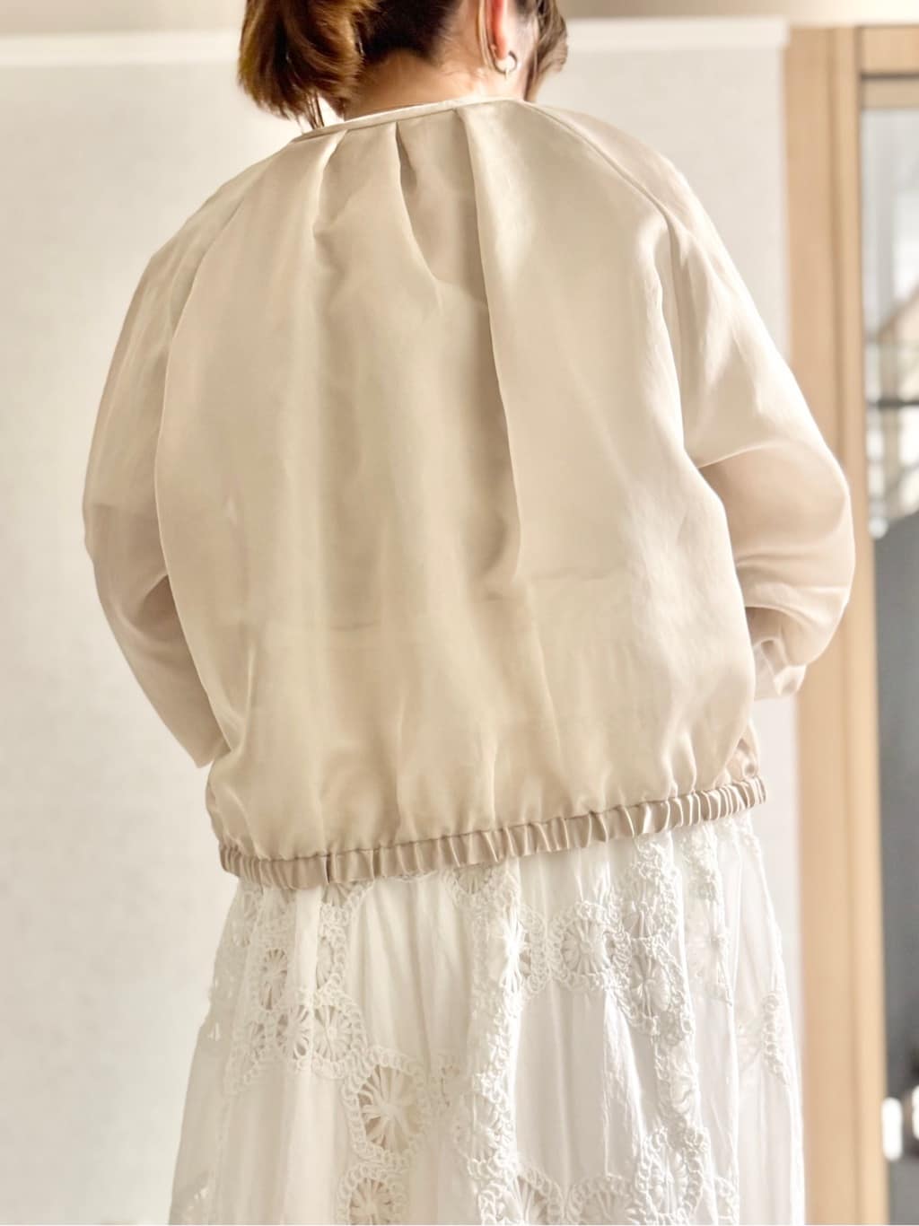 sayuさんの「UNTITLED｜◆【トレンド/洗える/軽い】シアーブルゾン」を使ったコーディネート
