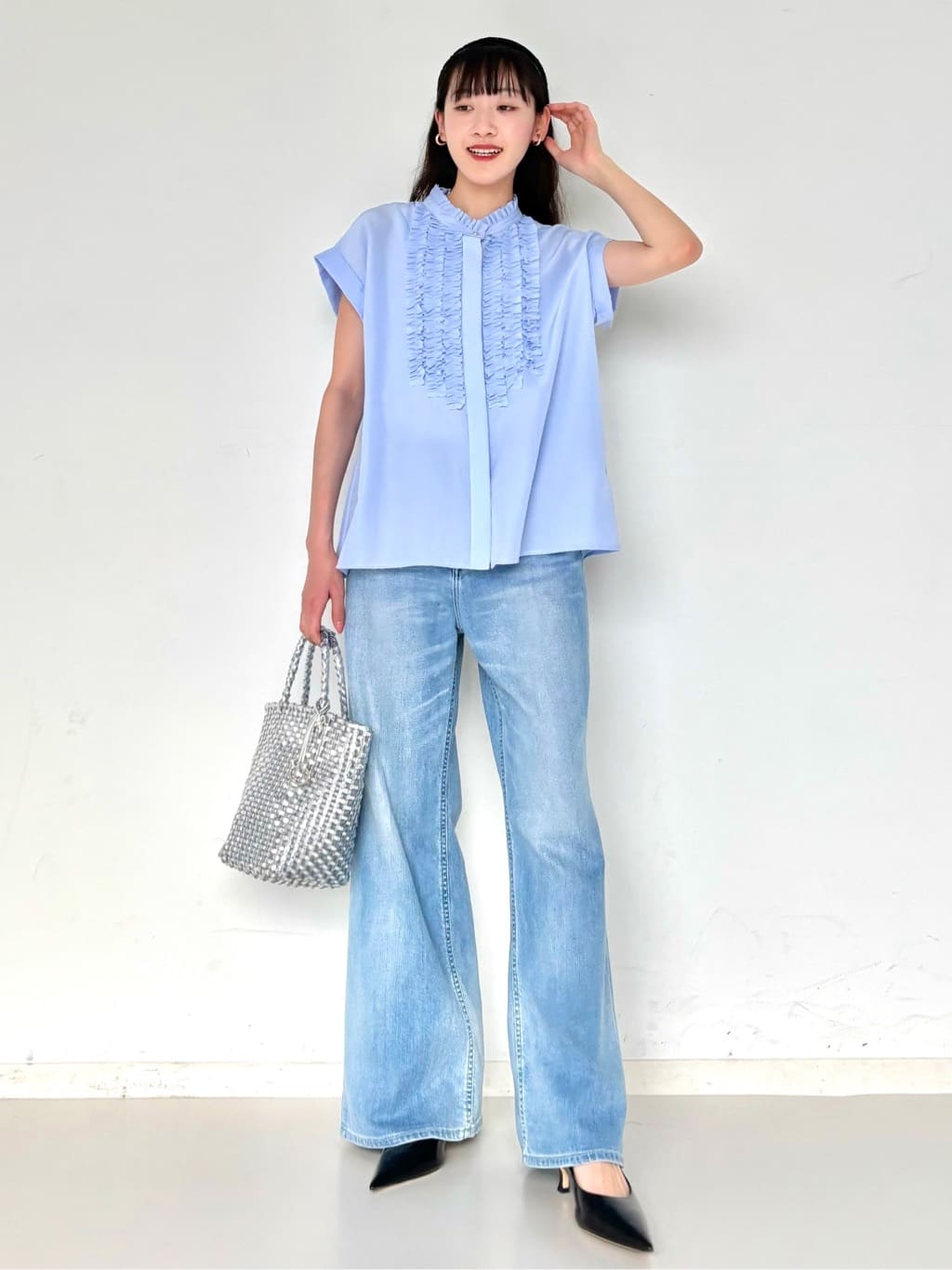 kaaiさんの「UNTITLED｜メタリックメッシュトート」を使ったコーディネート