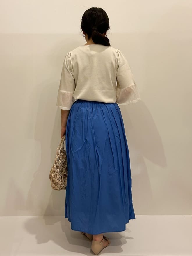 ちゃこさんの「OPAQUE.CLIP｜◆《5色展開》シアーフレアスリーブニット【洗濯機洗い可】」を使ったコーディネート