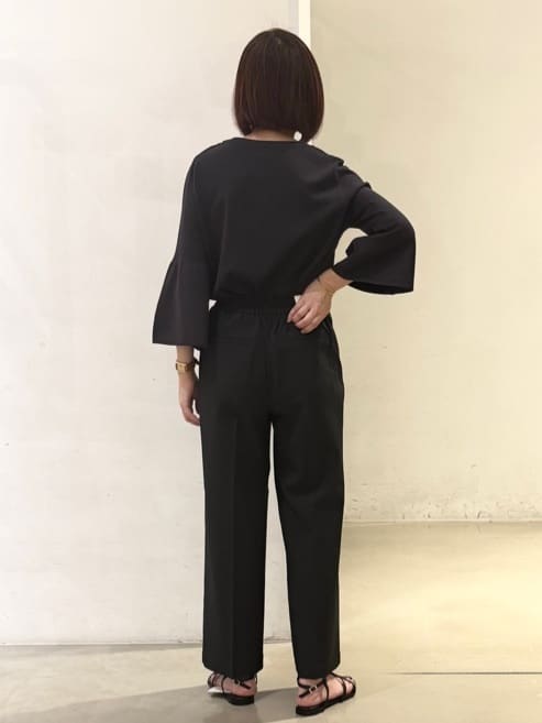 fujiさんの「THE SHOP TK｜◆【接触冷感/体型カバー】7分袖フレアニット/洗濯機OK/ＵＶケア」を使ったコーディネート