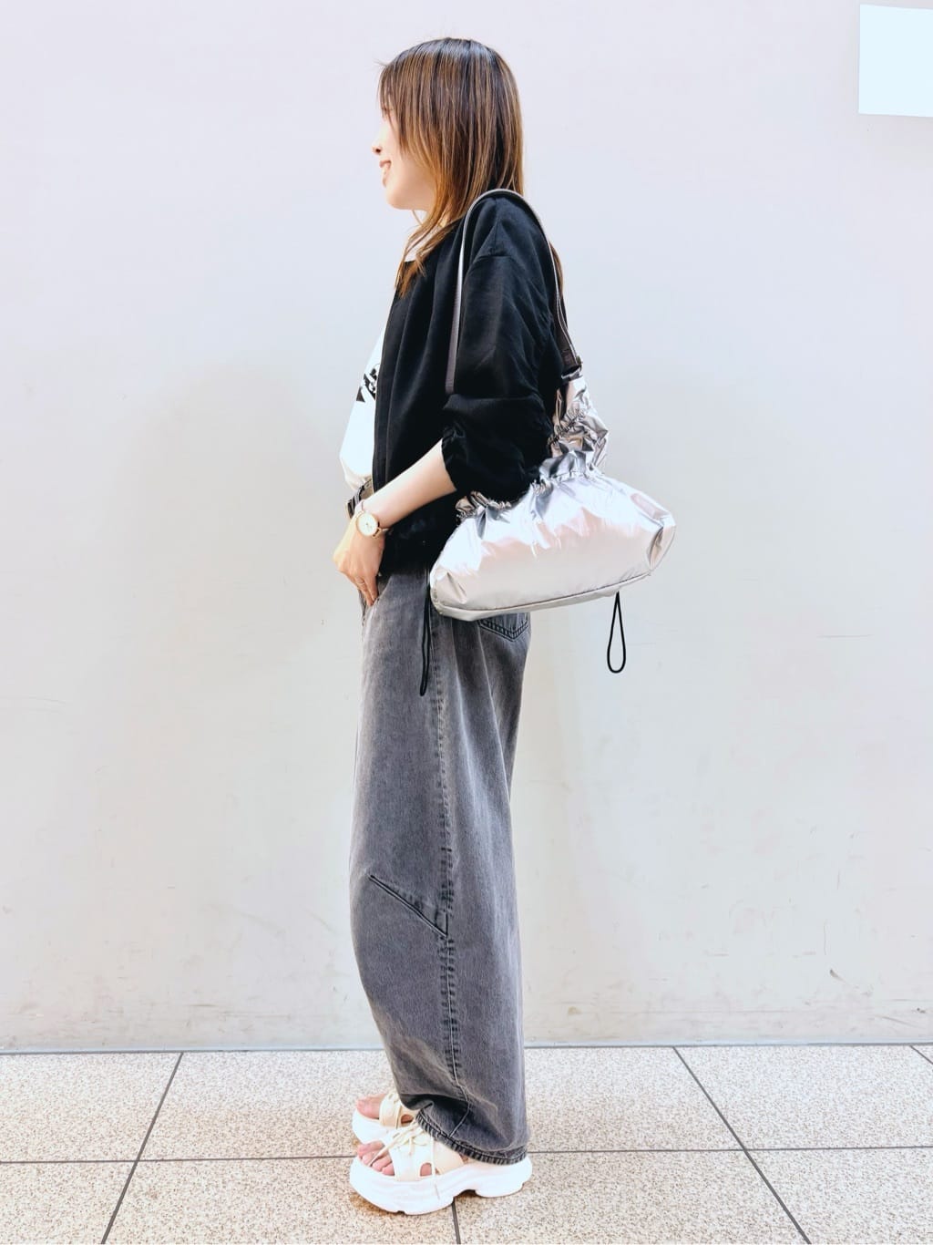 HaNeさんの「THE SHOP TK｜◆パナマメッシュブルゾン【洗える】」を使ったコーディネート