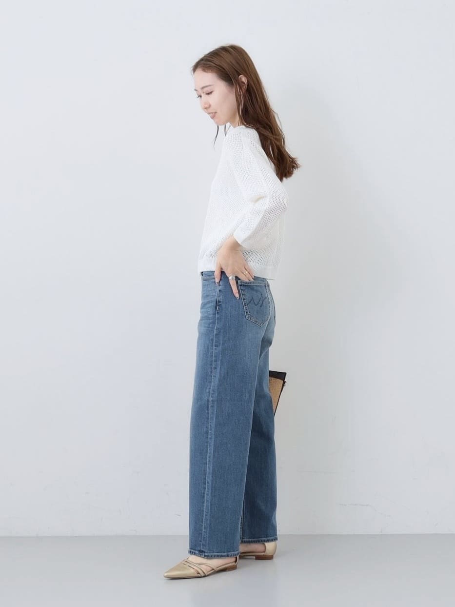 mitsukiさんの「INDIVI｜【褒められデニム】ワイドストレート デニムパンツ」を使ったコーディネート