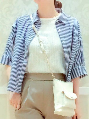Nakaさんの「grove｜【冷感】サマーハイパーストレッチテーパードパンツ」を使ったコーディネート