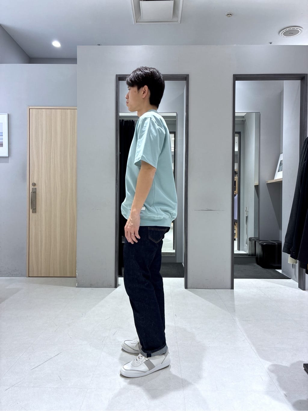 わいずみさんの「TAKEO KIKUCHI｜【抗菌防臭／5サイズ展開】ハイゲージポンチ Tシャツ」を使ったコーディネート