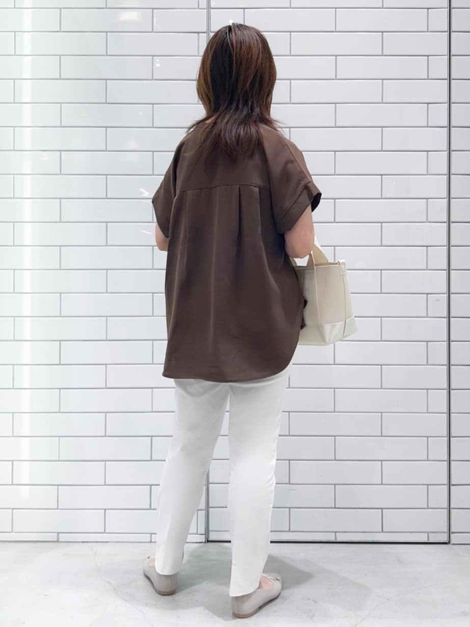 chicchi♪さんの「OPAQUE.CLIP｜《7色展開／SS-LLサイズ》ストレッチスキッパーブラウス／セットアップ対応【洗濯機洗い可／防シワ】」を使ったコーディネート