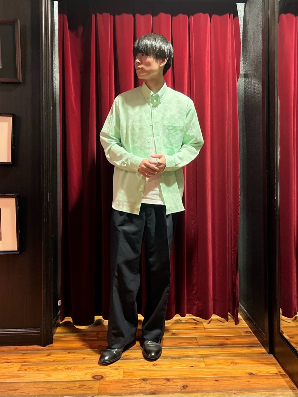 うっちーさんの「TAKEO KIKUCHI｜【抗菌防臭/シーズンレス】シアサッカー ジャージシャツ」を使ったコーディネート