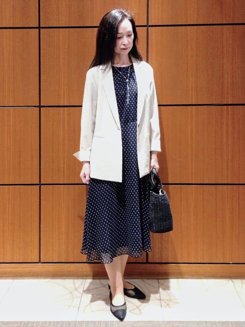 Kさんの「Reflect｜◆【夏SALE／WEB先行カラーあり／マシンウォッシュ可】コツキ幾何柄ワンピース」を使ったコーディネート