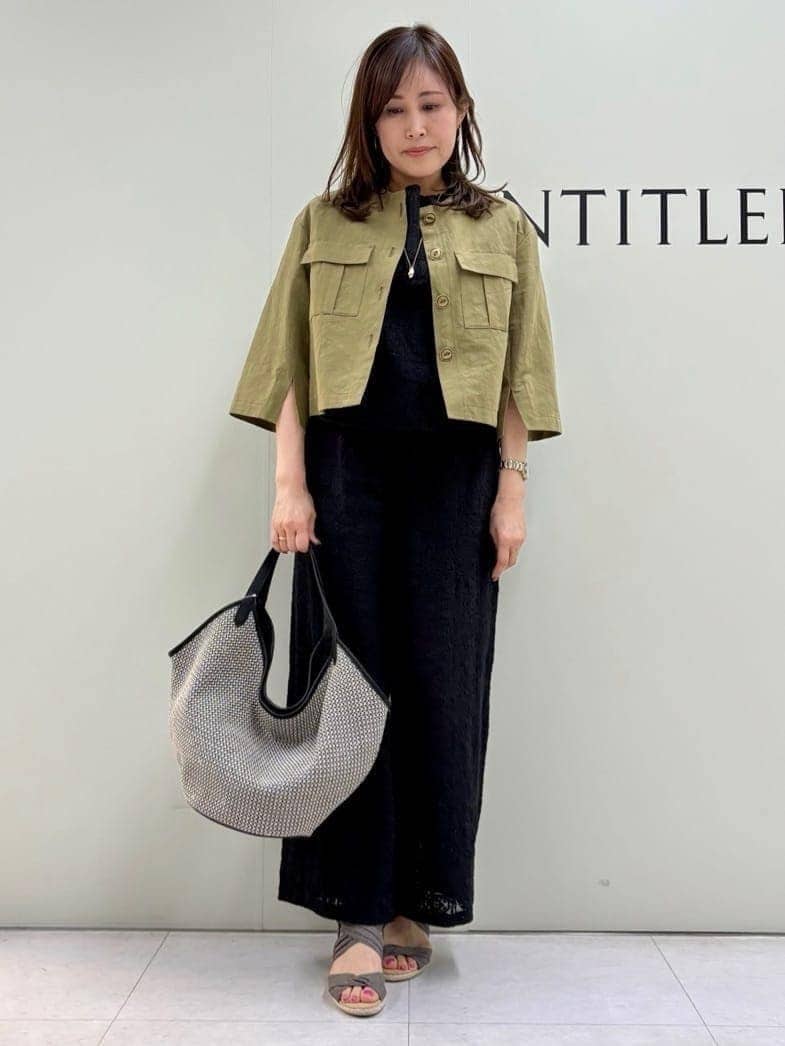 Sakaiさんの「UNTITLED｜◆【トレンド/七分袖】タイプライター ノーカラージャケット」を使ったコーディネート