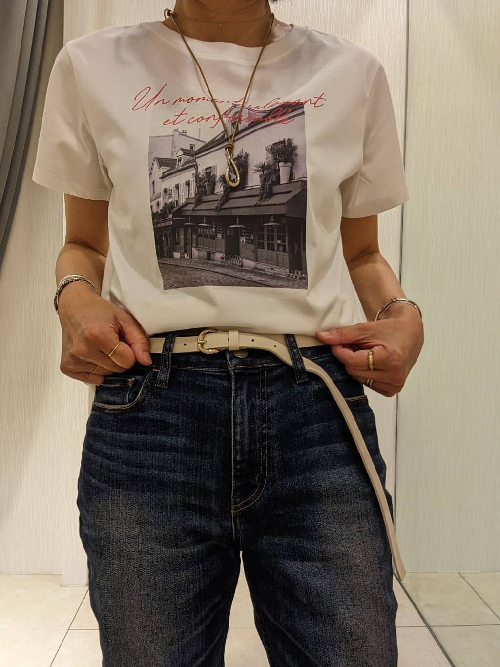 u-macoさんの「UNTITLED｜【Healthy DENIM&times;UNTITLED】別注 R Mrytle（リマートル）テーパードデニム」を使ったコーディネート