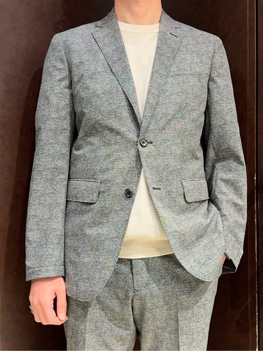 shuheiさんの「TAKEO KIKUCHI｜【抗菌防臭】COOL DOTS（R）ドビープリント ジャケット」を使ったコーディネート