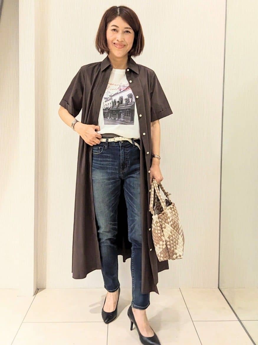 u-macoさんの「UNTITLED｜【Healthy DENIM&times;UNTITLED】別注 R Mrytle（リマートル）テーパードデニム」を使ったコーディネート