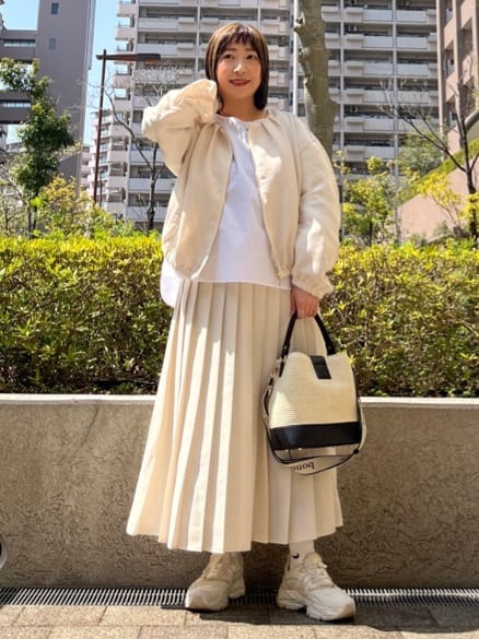 MOさんの「THE SHOP TK｜◆パナマメッシュスカート」を使ったコーディネート
