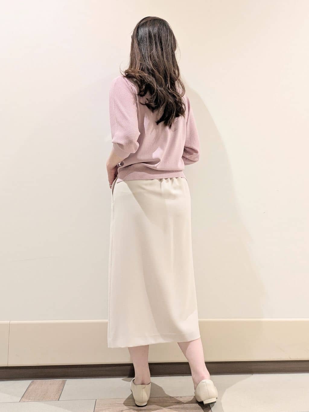 imamiさんの「Reflect｜◆【接触冷感／洗える／ジャケットインナーにおすすめ】レースデザインニット」を使ったコーディネート