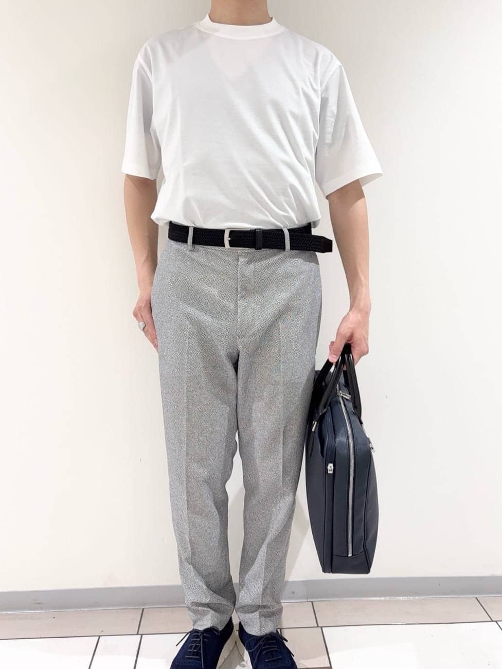 及川さんの「TAKEO KIKUCHI｜【抗菌防臭】COOL DOTS（R）ドビープリント ジャケット」を使ったコーディネート