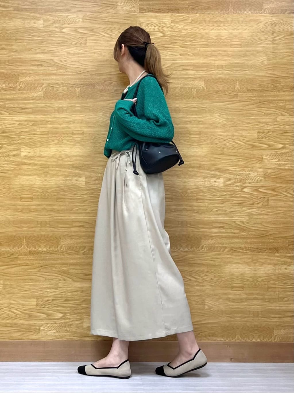 もすさんの「SHOO･LA･RUE｜◆【洗える/S-LL/アイロン掛けが楽】低身長さんにもおすすめ 麻調ガウチョパンツ」を使ったコーディネート