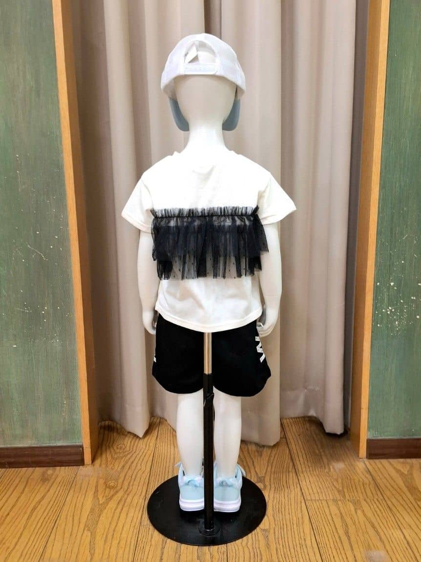 haruさんの「SHOO･LA･RUE｜◆【100-120cm】チュールドッキングTシャツ」を使ったコーディネート