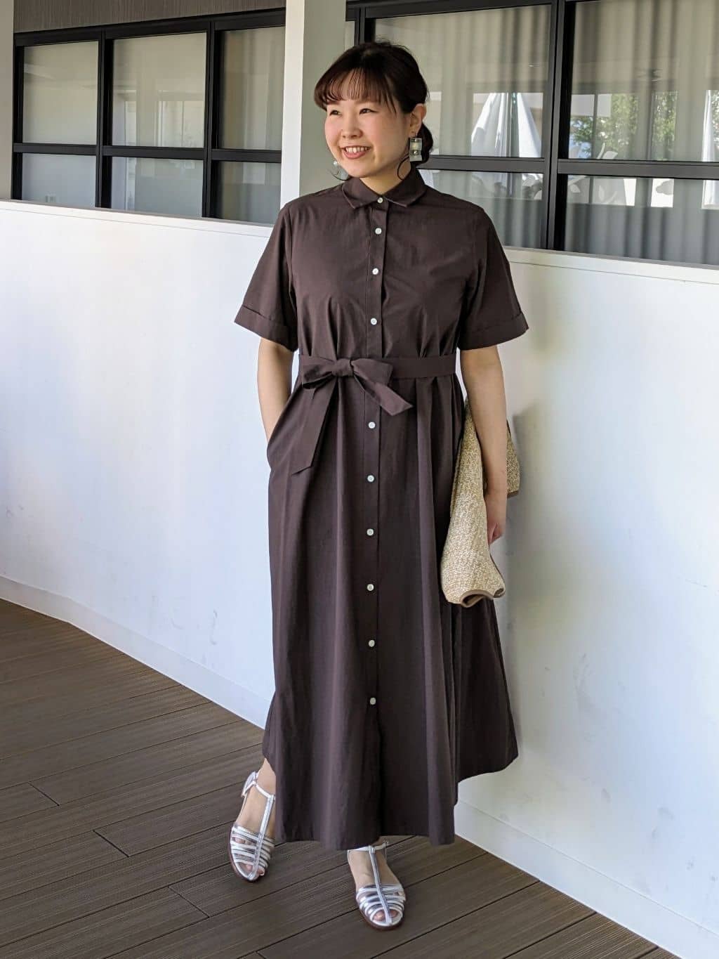 なみきさんの「UNTITLED｜【手洗い／88cm正方形】バイカラーハーネススカーフ」を使ったコーディネート