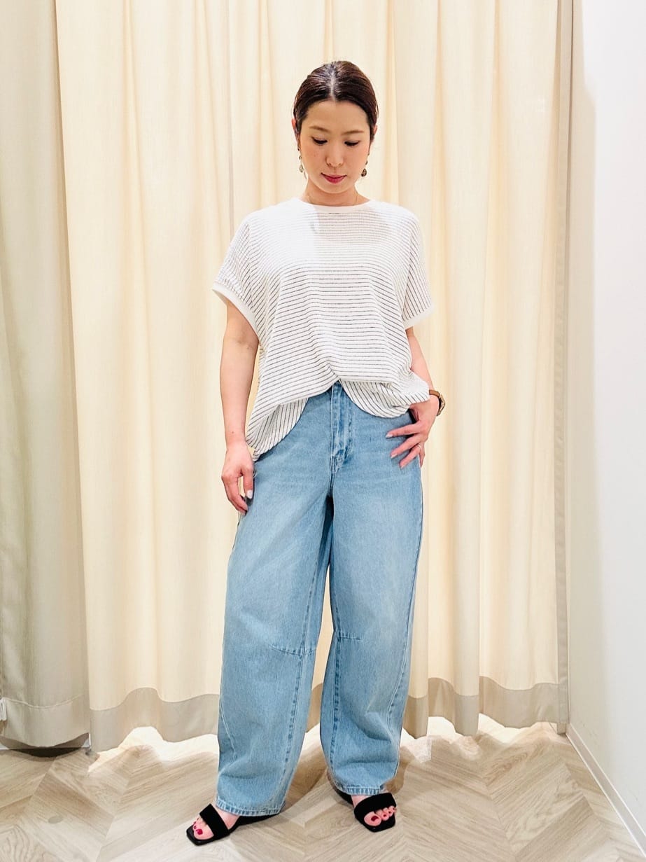ちはるさんの「SHOO･LA･RUE｜【洗える】ひんやりさらっと 大人のシアーカーディガン」を使ったコーディネート