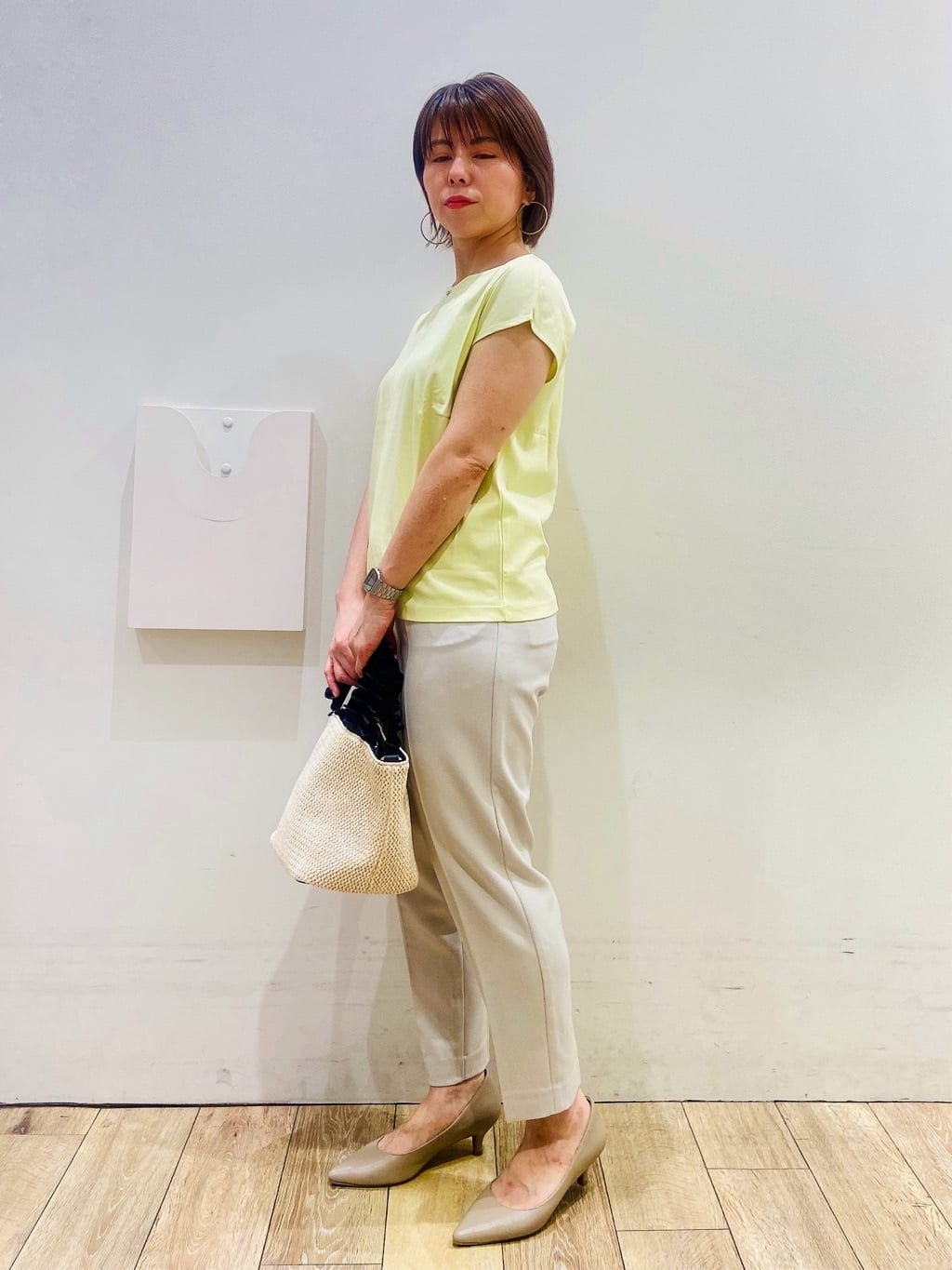 YUKOさんの「index｜ストレッチテーパードパンツ【洗濯機洗い可／吸水速乾／防シワ】」を使ったコーディネート