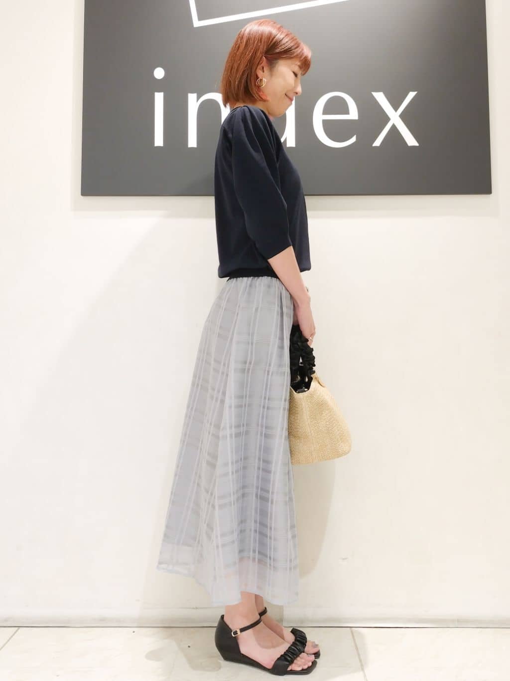 n.さんの「index｜◆《7色展開／XS-LLサイズ》クルーネックデザインスリーブニット【洗濯機洗い可】」を使ったコーディネート
